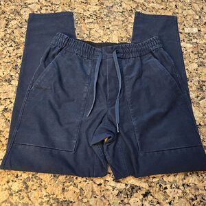 Lululemon‎ Jogger Pants Mens Med Navy Elastic Waist Drawstring Tapered C…